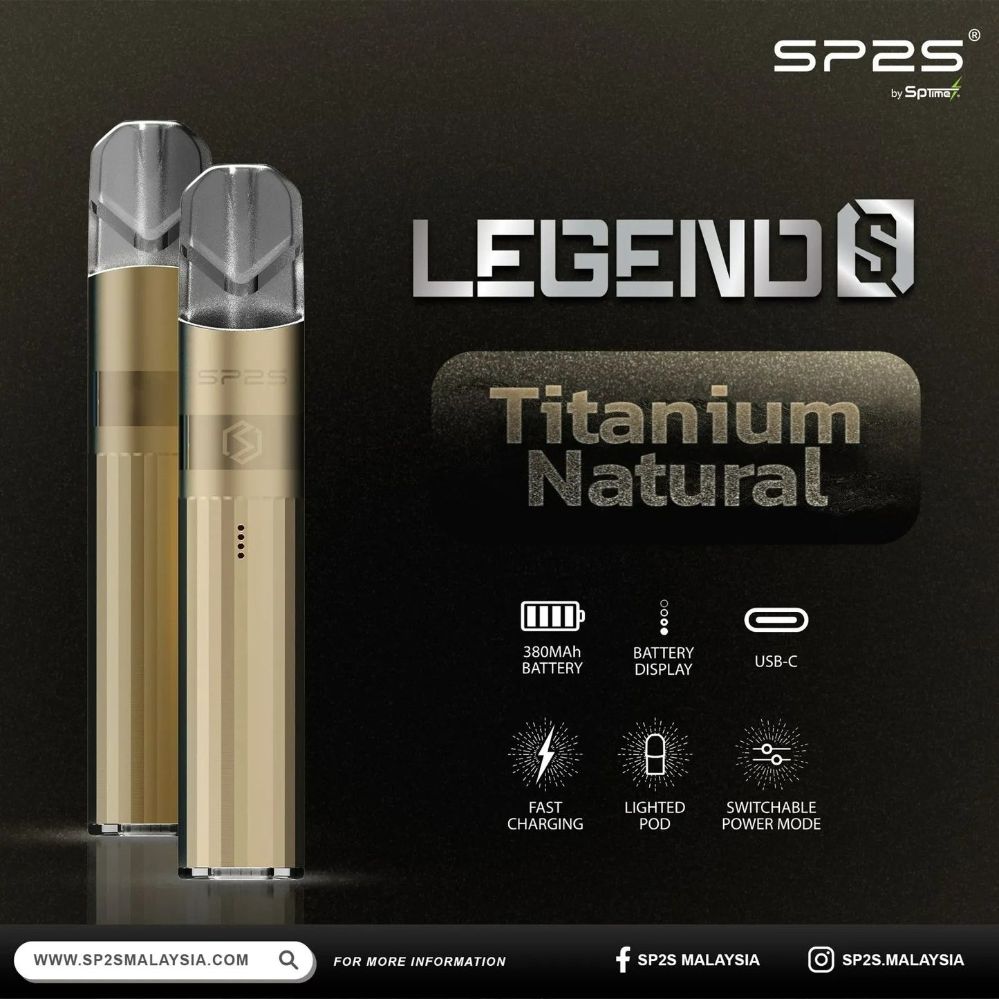 SP2S鈦金主機 電子煙霧化桿 霧化主機 兩檔調節一代通用煙彈