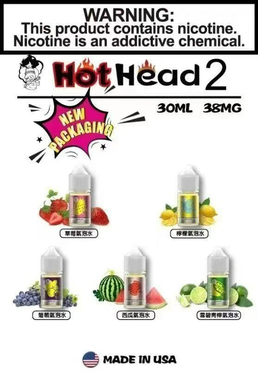 Hot Head 暴脾氣二代 氣泡水系列 煙油  30ML 38MG